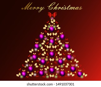Merry Christmas greeting card decor