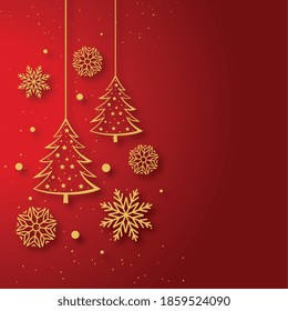 merry christmas greeting card with decorative items