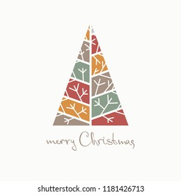 Merry Christmas greeting card design template layout. Vector illustration.