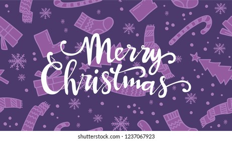 merry christmas greeting card design template with cute and simple style