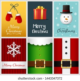 Merry Christmas greeting card design template, vector illustration