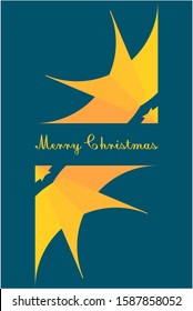 Merry Christmas Greeting Card Design in Golden Yellow