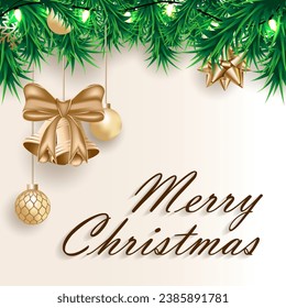 Merry Christmas greeting card design, Instagram post