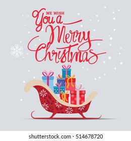 Merry Christmas greeting card design, background, and vector illustration