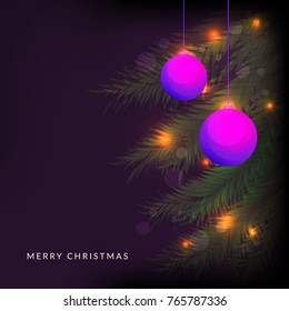 Merry Christmas Greeting Card Design Background.