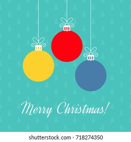 Merry Christmas greeting card. flat vector illustration