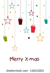 Merry Christmas greeting card, gift card, invitation card or background. EPS 10.