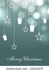Merry Christmas greeting card, gift card, invitation card or background. EPS 10.