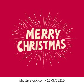 Merry Christmas greeting card. Holiday vector illustration