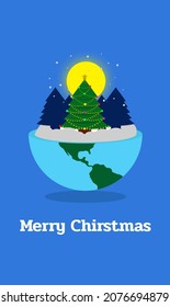 merry christmas greeting card illustration