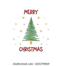 Merry Christmas Greeting Card Illustration. Merry Christmas Background Illustration