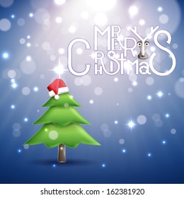 Merry Christmas Greeting Card. Merry Christmas lettering. Vector illustration