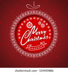 Merry Christmas Greeting Card. Merry Christmas lettering