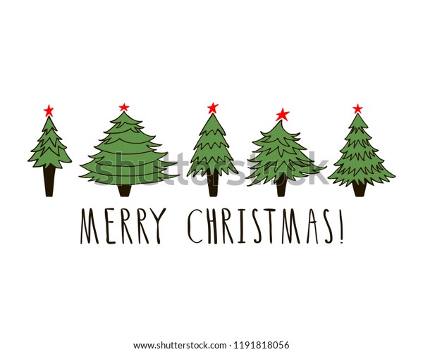 Merry Christmas Greeting Card On White Stock Vector Royalty Free 1191818056