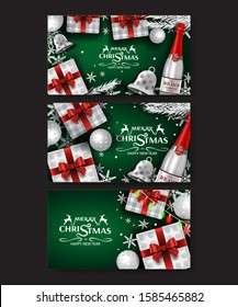 Merry christmas greeting card and party invitations luxury background, Vector illustration element for happy new year flyer brochure design