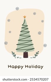 Merry Christmas greeting card. Christmas party invitation card vector. Christmas night party posters or flyers. Christmas social media post vector illustration.