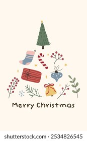 Merry Christmas greeting card. Christmas party invitation card vector. Christmas night party posters or flyers. Christmas social media post vector illustration.