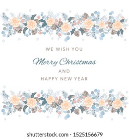 Merry Christmas greeting card pattern background.