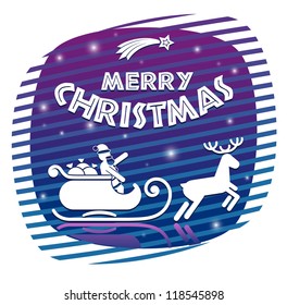 Merry Christmas greeting card, pictogram vector illustration