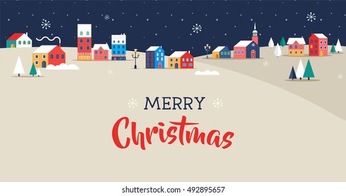 Merry Christmas greeting card, poster and banner