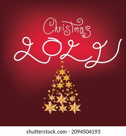 merry christmas greeting card, Red Christmas and New Years red background with Christmas Tree