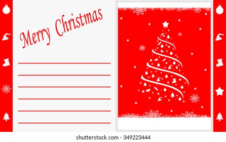 Merry Christmas Greeting Card Red 