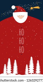Merry Christmas greeting card with Santa Claus