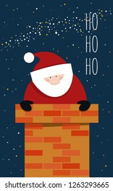Merry Christmas greeting card with Santa Claus