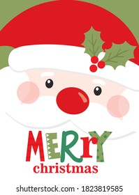 merry christmas  greeting card with santa design