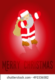 Merry Christmas greeting card with Santa Claus