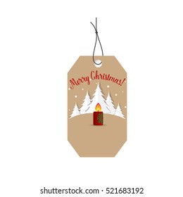 Merry Christmas Greeting Card with Christmas Santa Claus. Vector illustration.