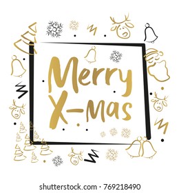 Merry Christmas Greeting Card in Sketch Style