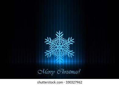 Merry Christmas! - greeting card with snowflake