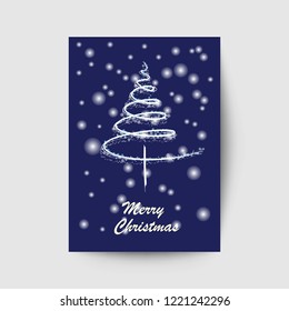 merry christmas greeting card template, vector design