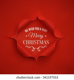 Merry Christmas greeting card template. Vector illustration.