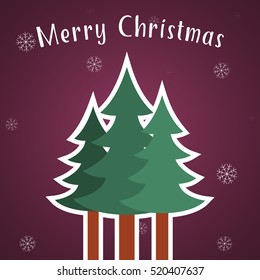 Merry Christmas greeting card template. Design for cover, greeting card, invitations printings, brochure or flyer. Vector illustration