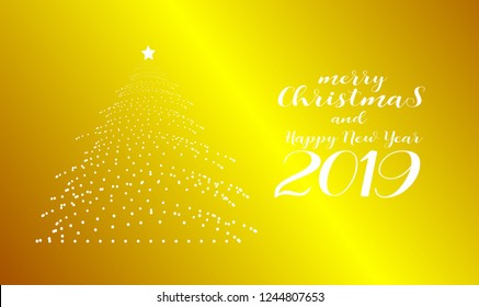 merry christmas greeting card with christmas tree and star. background vector for christmas party