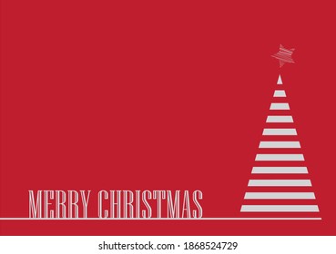 Merry Christmas greeting card, with Christmas tree made with various lines of silver color, there is space for custom text.