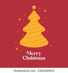 Merry Christmas greeting card with Christmas tree and star