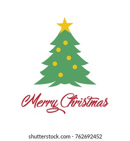 Merry Christmas Greeting card, christmas tree