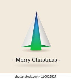 Merry Christmas greeting card with Christmas tree/vector illustration/EPS10