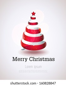 Merry Christmas greeting card with Christmas tree/vector illustration/EPS10