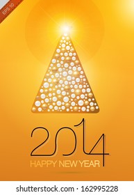 Merry Christmas greeting card with Christmas tree/vector illustration/EPS10