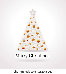 Merry Christmas greeting card with Christmas tree/vector illustration/EPS10