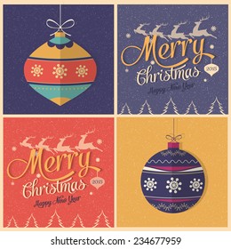 Merry Christmas greeting card, and typographic design.