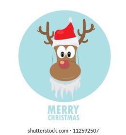 merry christmas greeting card. vector abstract xmas background. vector deer rudolf.