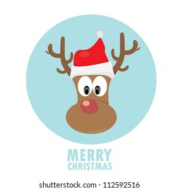 merry christmas greeting card. vector abstract xmas background. vector deer rudolf.
