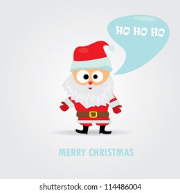merry christmas greeting card. vector abstract xmas background. Vector Santa Claus with speech bubble for text.