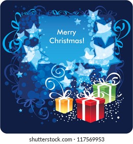Merry Christmas, greeting card. Vector Illustration