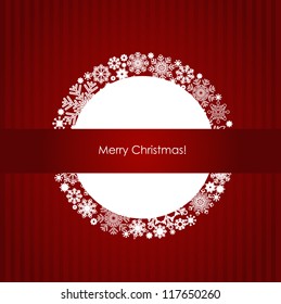 Merry Christmas Greeting Card, vector illustration.